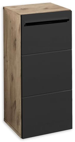 36-566-DR Seitenschrank VISTA Badschrank Kommode in Viking Oak / Schwarz ca. 34 x 72 x 31 cm