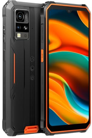 Blackview BV4800 - Smartphone Robuste 4G - Écran 6,56 Pouces - Helio A22-3 + 64 Go - Téléphone Portable Batterie Longue Durée 5180 mAh - Mode Gants - Orange