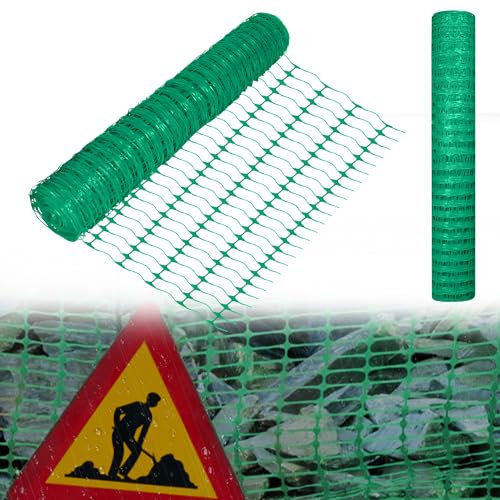 VA-Cerulean Absperrzaun Bauzaun Begrenzungszaun aus Kunststoff, Warnnetz Aufgerollter Sicherheitsnetz Nutztierzäune 100 cm hoch Schutznetz Baustellnetz (1x30m, Grün)