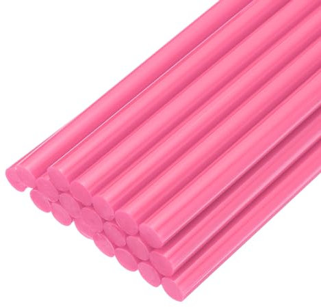 sourcing map 20pcs Hot Glue Sticks for Glue Gun 7mm/0.28-inch x 8-inch Mini Hot Melt Adhesive Glue Stick Pink