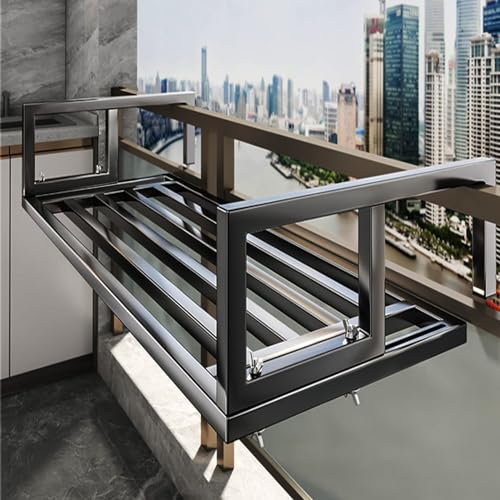Balkontrockner, Praktisch Heizkörper-Wäscheständer, Für Innen Und Außenbereich, Wäscheständer Zum Aufhängen Balkon, Verwendet Für Sicherheitsfenster, Treppengeländer, Haken Können Angepasst Werden(40c