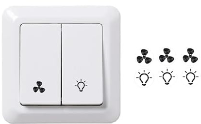 Light Symbol Sticker and Fan Symbol Sticker, Self-Adhesive, Decorative, Decal (RMT5/4) (10 x 10 mm)