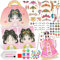 ASTNIC Anziehspiel Make up Buch Kunst und Bastelbedarf Set,Prinzessin verkleiden DIY Buch Kits mit Aufklebern,lustiges Kunst Aufkleber Set Spielen auf Papier Kreativität Geburtstagsgeschenk (schwarz)