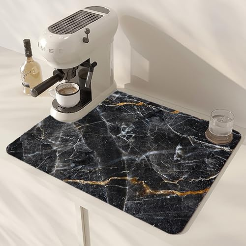 Kaffeemaschinen-Trockenmatte, Schnelltrocknende Geschirr-Trockenmatte, saugfähige Trockenmatte für Kaffeemaschine, Küche, Spüle, rutschfeste Trockenmatte, 40 x 60cm