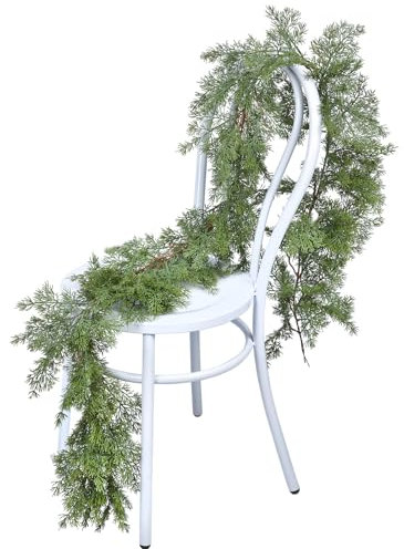 Gomat Weihnachtsgirlande aus Kiefernholz, realistische Zedernholz, künstliche Zypressen-Girlande für Urlaub, Kamin, Tisch, Tafelaufsatz, Heimdekoration