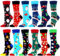 WeciBor Damen Lustige Bunte Socken, 12 Paar Mehrfarbig Weihnacht, Größe 35-38