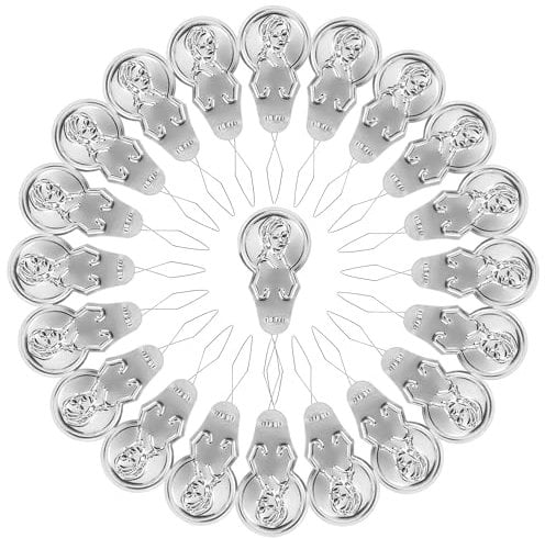 YiliYa 100 Stück Nadeleinfädler,Einfädelhilfe für Nadeln Aluminium Nadeln Einfädler für Hand Nähen Einfädelhilfe für Nähmaschinen DIY Einfache Stickerei Nadeleinfädle Silber