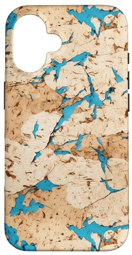 Kork mit blauen Einsätzen fotografisches Muster Hülle für iPhone 16