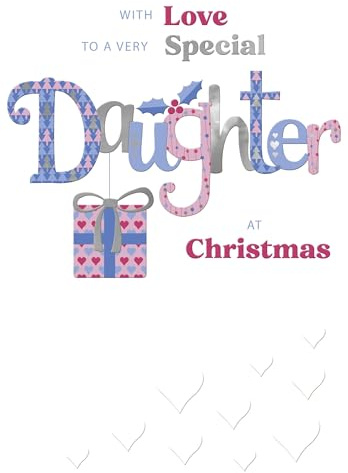 to A Very Special Daughter Festive Cheer Sparkly Christmas Greeting Card XFC034