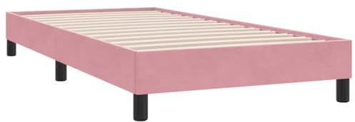 vidaXL Cadre de lit sans Matelas Rose 90x220 cm Velours, lit, sommier, lit en Velours, Meuble de Chambre à Coucher, lit Simple, lit rembourré