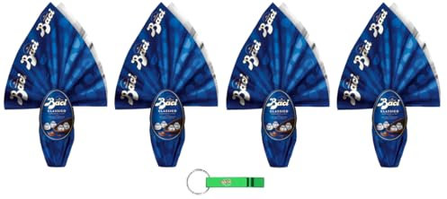4x BACI PERUGINA Schokoladenei Uovo Classico Extra Dunkles Schokoladen-Osterei mit Überraschung und 4 Pralinen 265g + Beni Culinari Kostenloser Schlüsselanhänger