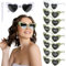 BOOMTOP 8 Herz Sonnenbrille Personalisiert Herz Brillen Hochzeit JGA Brille Damen Hippie Brillen Lustige Partybrille Weiß Rosa Schwarz Grün mit Stift Junggesellenschied Deko für Karneval Mottoparty