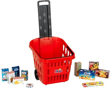 Theo Klein 7256 Shopping Cart with miniature boxes | Made Plastic | With Practical Carrying Handle | Toy for Children aged 2 Years and over