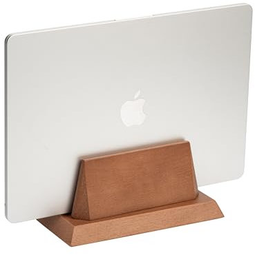 ZMARKRAFT® Supporto verticale regolabile per computer portatile, compatibile con tutti i computer portatili, supporto per MacBook in legno massello, supporto per iPad in legno, regolabile manualmente