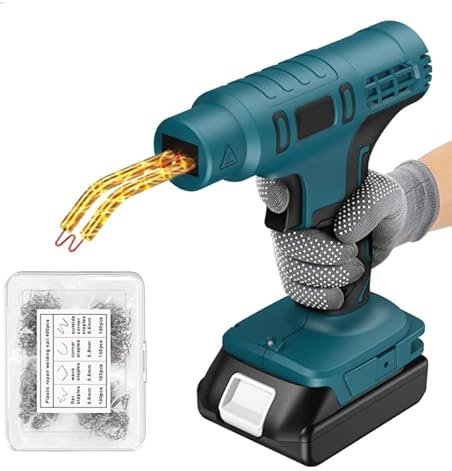 Soldador de Plástico, Soldadura Plástico Inalámbrico Compatible con Batería Makita de 18V, Pistola de Soldagem de Plástico con 400Pcs Grapas,Kit di Riparazione Plastica per Auto (Batteria Non Inclusa)