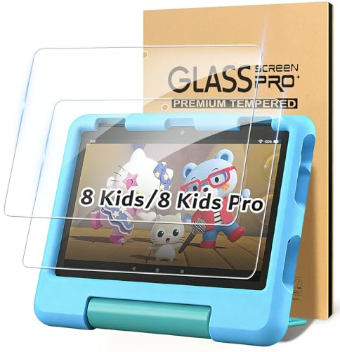 Samlior 2 Piezas Protector Pantalla para 8 Kids Pro/8 Kids Tablet 8, Cristal Templado 9H, Resistente a rayones, Alta Definición