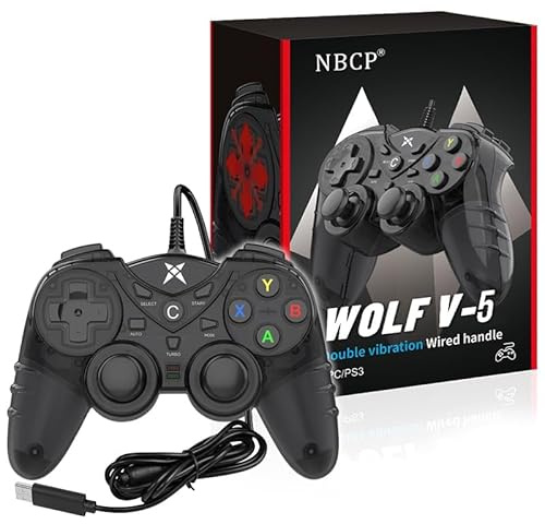 NBCP P-3 PC Game Controller USB Steam Gamepad Joystick Joypad mit Dual Vibration Feedback Turbo Trigger 1.8M Kabel für Windows 7/8 /8.1/10/ Laptop TV Box