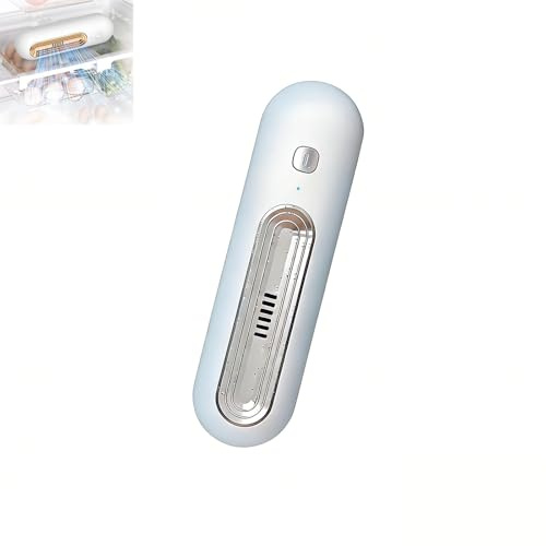Fridge Deodorizer Odor Eliminator, Rechargeable Fridge Deodoriser for Refrigerator, 2 Modes Compact Freshness Keeper for Fridges & Freezer, Portable for Kitchen, Cabinet & Small Spaces (Sliver)