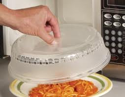2x Microwave Cookware Plate Cover with Air Vent, 27 cm