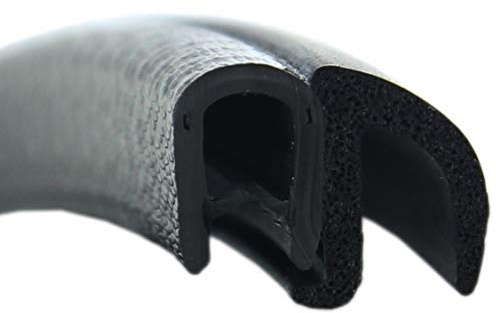 SMI-Dichtungsprofil DF17 für 1-4mm PVC mit Stahleinlage/EPDM Moosgummi selbstklemmend ohne Kleber - Kantenschutz mit Fahne seitlich Dichtung, Kantenschutzdichtprofil für Auto, Kofferraum (3 m)