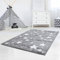 carpet city Kinderteppiche Sterne Motiv Grau 140x200 cm Glanzgarn Spielteppich