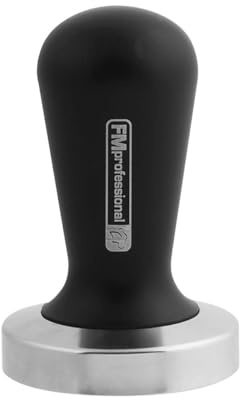 FMprofessional Tamper Ø 58mm, Espresso-Stempel aus Aluminium und Edelstahl, Kaffestampfer für den perfekten Kaffe-Genuss, (Farbe: Schwarz/Silber), Menge: 1Stück