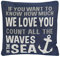 Grafelstein Kissenhülle Count All The Waves blau weiß mit Schrift maritim Kissen Long Island