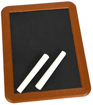 Simba 106332366- Schreibtafel, 2x Kreide, 17x13cm, Malen und Lernen, Schule, ABC, Schultüte, Schulanfang, ab 3 Jahren