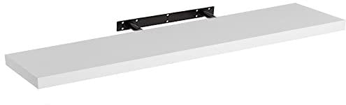 LOLAhome Estante de Pared Flotante de Madera MDF Blanco Decorativo,Balda de Pared,De 23x120 cm para Salón, Cocina, Oficina, Dormitorio,Resistente