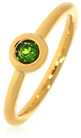 XEN Ring mit 3 mm Chromdiopsid ca. 0,12 ct. gelbvergoldet