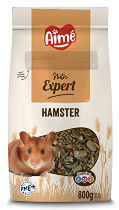 Aimé | Nutri'Expert | Nourriture pour Hamster et Gerbille | Mélange Premium Varié | A base de vitamines A, D3, E | Fabriqué en France | 800g