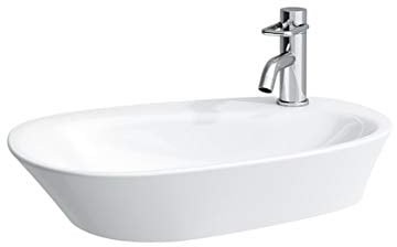 Laufen Palomba Waschtisch-Schale, 1 Hahnloch, ohne Überlauf, mit Hahnlochbank, 600x400, Farbe: Weiß - H8168030001111