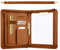 ONVAYA® Konferenzmappe A4 | cognac | gold | Aktenmappe | Businessmappe | Schreibmappe mit Block | strapazierfähiges Kunstleder | Dokumentenmappe (Cognac mit Tragegurt gold)