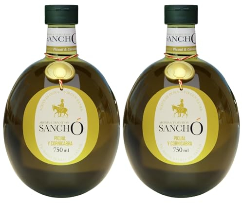 Aceite de Oliva Virgen Extra Mezcla Picual con Cornicabra 750 ml AOVE SANCHO Gourmet Intenso Aromático Primera Extracción en Frío Alta Concentración de Polifenoles – Botella PET Alimentario
