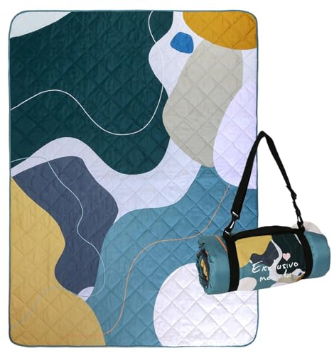 Exclusivo Mezcla Waterproof Picnic Blankets 3-Layer 60x80 INCH Large Sandproof Beach Blanket Foldable Outdoor Blanket for Camping on Grass Picnic Mat