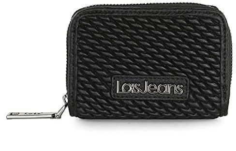 Lois - Porte Monnaie Femme - Porte Monnaie Cuir Souple Petit Format - Porte Feuille Feminin - Petit Porte Monnaie Femme Multi Rangements Anti RFID, Noir