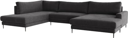 DELIFE Couch Jonte Strukturstoff Anthrazit 340x225 Wohnlandschaft