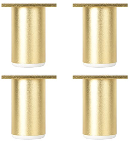 Pieds Canapé Or, Pieds de Canapé Doré Réglable Pieds Meuble Ø38mm Socles Aluminum Alloy | Finition en Anodisé | Hauteur: 6-30cm Pieds de Meubles Pieds Canapé lit Vis Inclus, Lot de 4 (10cm)