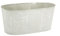 AubryGaspard Jardinière en métal laqué Beige - Cache-Pot - Pot de Fleur - Jardinière de Balcon - Jardinière Zinc Blanc - Cache-Pot intérieur extérieur - Jardinière Ovale Rond (Ovale)