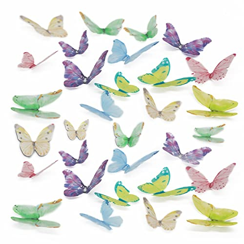 Morofme Essbarer Schmetterling Kuchen Cupcake Topper Essbares Oblatenpapier Schmetterlinge Essbarer Schmetterling Kuchen Cupcake Dekoration 40 Stück