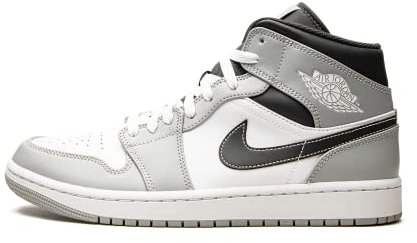 Nike Air Jordan 1 Mid Herren-Sneaker, Light Smoke Grey/White/Anthracite, 48.5 EU
