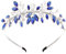 IYOU Frauen Hochzeit Stirnband Blau Bling Strass Haarteile Kristall Tiara Barock Braut Kopfschmuck Haarschmuck für Bräute Abend Party Abschlussball Fotografie