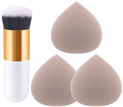 Karjiaja 4PCS Marshmallow Sponge Makeup Set Pink Sponges Latex Free Beauty Blenders Foundation Ultra Soft with Brushes Foundation, Creams and Powders, 1.0 count, Pack of 1