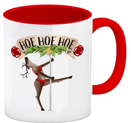 speecheese Hoe Hoe Hoe sexy Tänzerin Kaffeebecher Rot zu Weihnachten