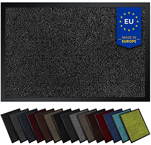 Gentle North Hochwertige Fußmatte grau-schwarz 90x150 groß für Innen & Außen - Schmutzfangmatte rutschfest, waschbar & wetterfest - Fussmatte für Eingangsbereich & Aussenbereich - Läufer Flur dünn