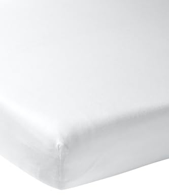 Meyco Home Basic Jersey Uni Spannbettlaken für 1-Person (Bettlaken mit weicher Jersey-Qualität, aus 100% Baumwolle, perfekte Passform durch Rundum-Gummizug, atmungsaktiv, Maße: 120 x 200 cm), Weiß