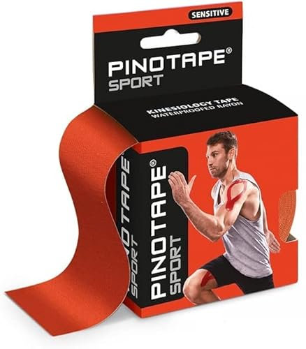 Pinotape Sport - Sensitive Tape - Light Red - 5 cm x 5 m - wasserfestes Kinesiotape - für sensible Haut - latexfrei - starke Haftung | 3 Tapes je 5 Meter = 15 Meter