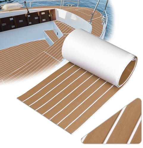 SenMore Mousse Eva Tapis pour Bateau, Navires et Maritimes, Tapis Anti-dérapant en Teck Artificiel Peut Être Utilisé pour la Décoration de Yacht, Kayak, Bateaux, RV, Piscines