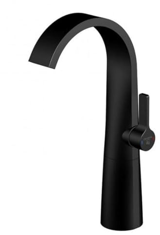 Steinberg Serie 280 Waschtischarmatur, hoch, seitenbedient, ohne Ablaufgarnitur, Ausladung 155mm, 2801700, Farbe: Mattschwarz