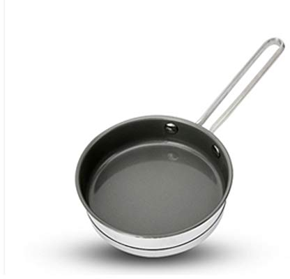 OQHAIR Mini sartén antiadherente para el hogar con un solo mango de acero inoxidable 304, sartén pequeña de 14cm